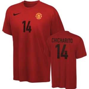  Manchester United Chicharito Red Nike Name and Number T 