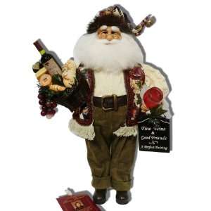 Karen Didion 16 inch Collectible Wine Santa with Basket 