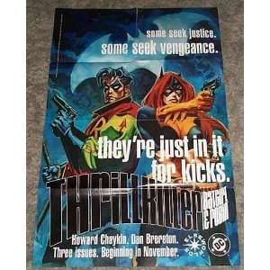 1990s Batgirl and Robin Thrillkillers DC Comics Shop Promo Poster 