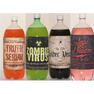  Halloween Soda Bottle Stickers (4 count) Toys & Games