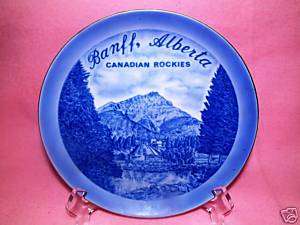 Vintage Flow Blue # PLATE BANFF ALBERTA CANADA Rockies  