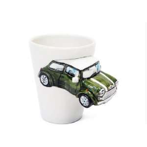  Mini Cooper Green Handmade Coffee Mug (10cm x 8cm): Home 
