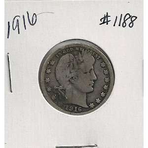    1916 Barber Quarter in 2x2 coin holder #1188: Everything Else