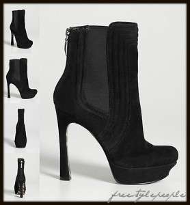 NIB New GUESS Black ABRIELLE SUEDE Leather Platform Ankle Boots 