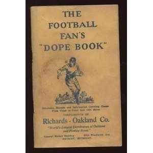    1928 The Football Fans Dope Book VG+   NFL Books