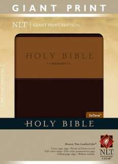 Holy Bible, Giant Print NLT Tutone Leatherlike Brown/Tan Indexed