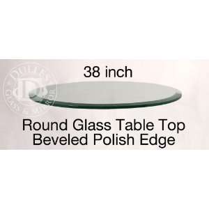  Glass Table Top: 38 Round, 1/2 Thick, 1 Beveled Edge 