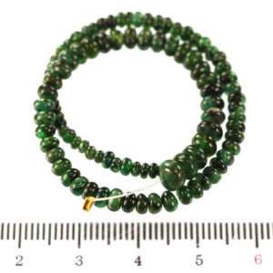 Natural Green Emerald Smooth Rondelle Shape Beads  