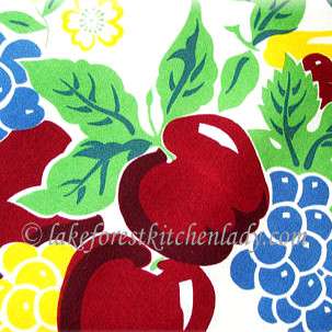 50s Vintage Style Tablecloth Cherry Cherries wBig Fruit  