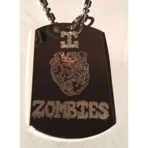  Novelty I Heart Love Zombies Logo   Military Dog Tag, Luggage Tag 