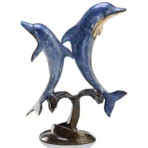  Double Jumping Dolphins Sculpture: Home & Kitchen