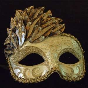   Mask Silver & Bronze Mardi Gras Venetian Costume 