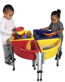Ecr4kids 4 Station Round Sand & Water Play Table w Lids  