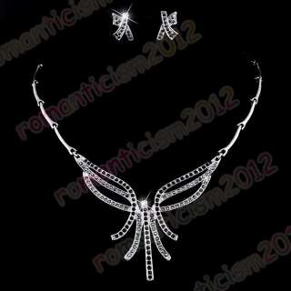 FREE black choker necklace earring set rhinestone  