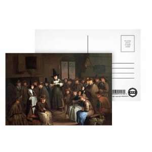  A Quakers Meeting (oil on canvas) by Egbert van the Elder 