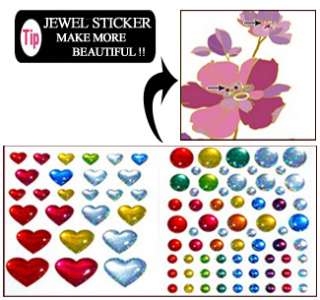 Flower Adhesive WALL JEWELLY STICKER Removable Decal  