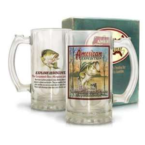 New American Expedition Largemouth Bass Glass Beer Mug Packaged With 