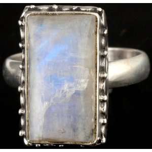  Rainbow Moonstone Ring   Sterling Silver 