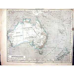  Emil Von SydowS Schul Atlas 1870 Map Australia New 