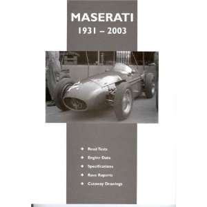  Maserati 1931 2003 (9781841555218) Colin Pitt Books