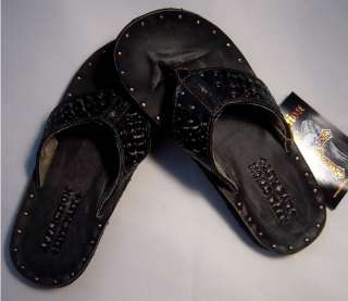 Affliction FURLOUGH Men Leather Sandals Black NEW Sz 8  