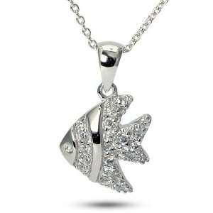  Dory Sterling Silver Cubic Zirconia CZ Fish Charm Animal 