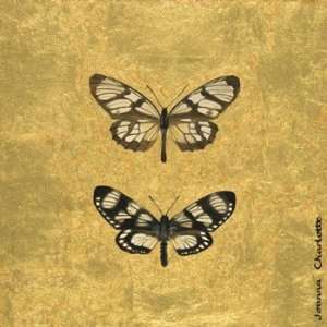 Pair of Butterflies on Gold Poster by Joanna Charlotte (12.00 x 12.00 