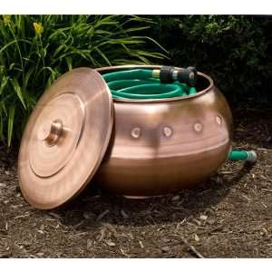  Riveted Copper Hose Pot   With Lid   Antique Copper   18 1 