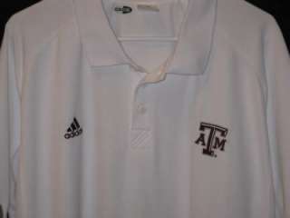 Texas A&M Aggie Polo Style Shirt Adidas ClimaCool Adult XXL  