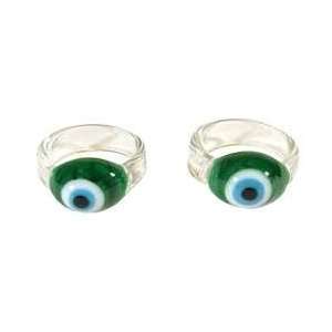  Dark Green Evil Eye Ring: Arts, Crafts & Sewing