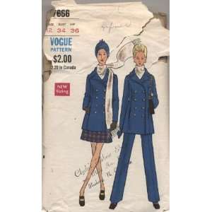 Vintage Vogue Mini Skirt, Double Breasted Blazer, Pants Sewing Pattern 