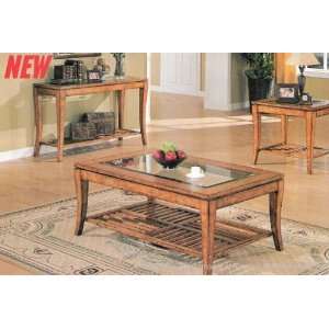  New light oak finish wood coffee, end, and sofa table group 
