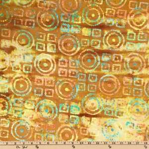  44 Wide Batik Color Crystals Circles Olive/Multi Fabric 