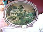 CURRIER & IVES VNT TIN SERVING TRAY AMERICAN HOMESTEAD