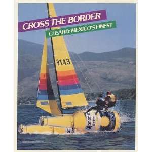  1988 Corona Extra Beer Bottle Sailboat Cross the Border Mexico 