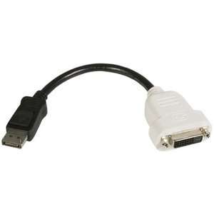 Cable. DISPLAYPORT TO DVI D ADAPTER DVI D FEMALE X DP MALE ON VID CARD 