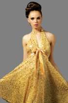   ® Store   Yellow Sequins Halter Homecoming Dresses by Jovani