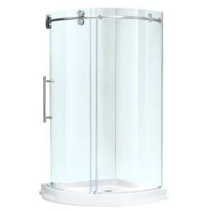   Frameless Round Clear Shower Enclosure, Steel