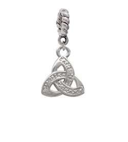  Small 2 D Silver Faux Stone Trinity Knot Silver Plated 