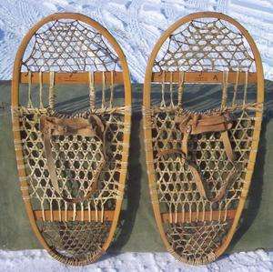 VINTAGE Indian BEAR PAW SNOWSHOES 31x14 BROWNING GREAT  