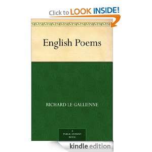 English Poems Richard Le Gallienne  Kindle Store
