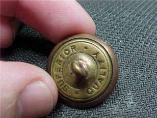   Hunting Rifle Powder Horn Brass Button Antique WOW Superior  