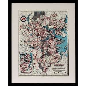  Boston MTA Vintage Reproduction Map: Home & Kitchen