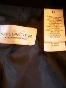Villager Liz Claiborn Black Skirt Suit Size 14  