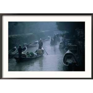 on Canal in Early Morning Mist, Nyaungshwe, Shan State, Myanmar (Burma 