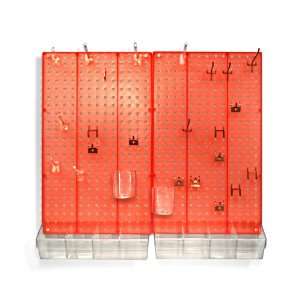    RED Pegboard Room Organizer, Red Frosted Pegboard