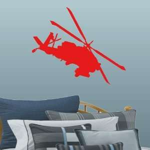    Red Large Military Apache Helicopter Wall Decal
