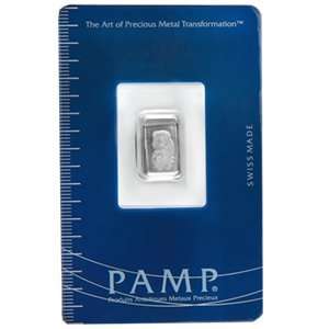  1 gram Pamp Suisse Platinum Bar (In Assay) .999+ Fine 