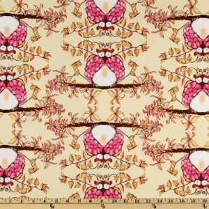   Givens Opal Owl Pink Fabric By The Yard tina_givens Arts, Crafts