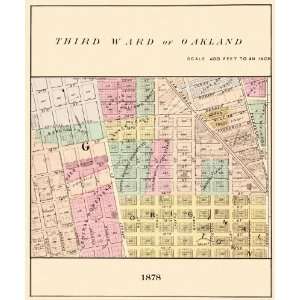    OAKLAND CALIFORNIA (CA) THIRD WARD 1878 MAP